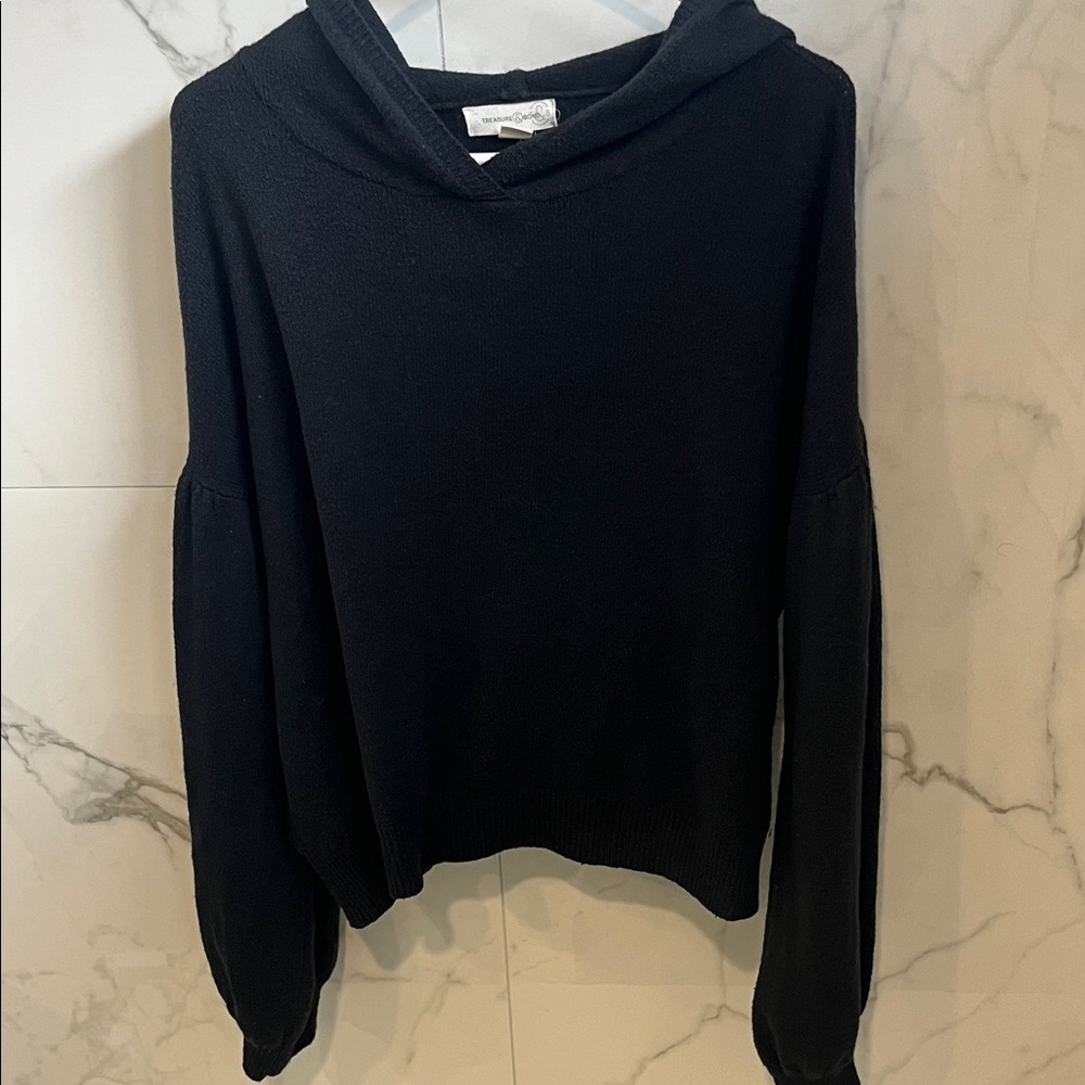 Treasure & Bond Black Hooded Sweater